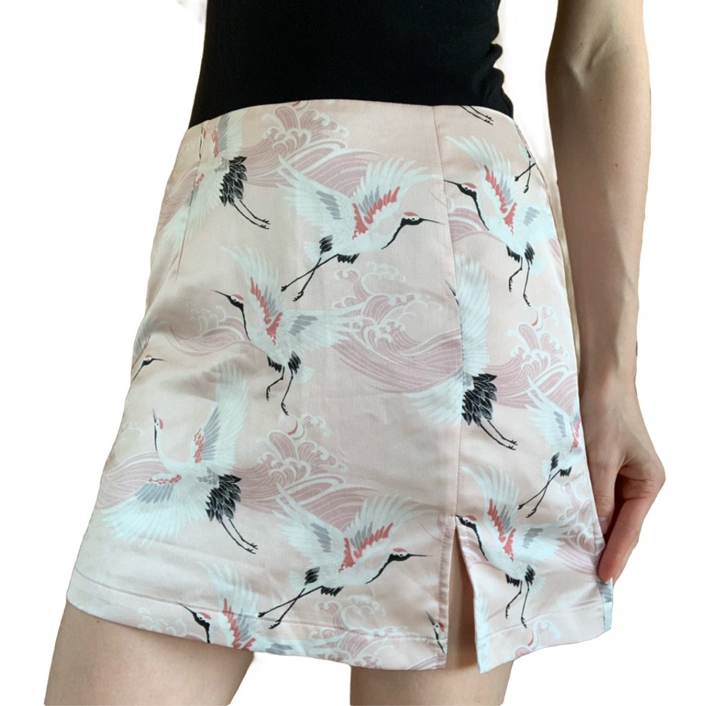 Forever 21 Pink Crane Mini Skirt